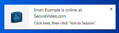 Desktop notification example