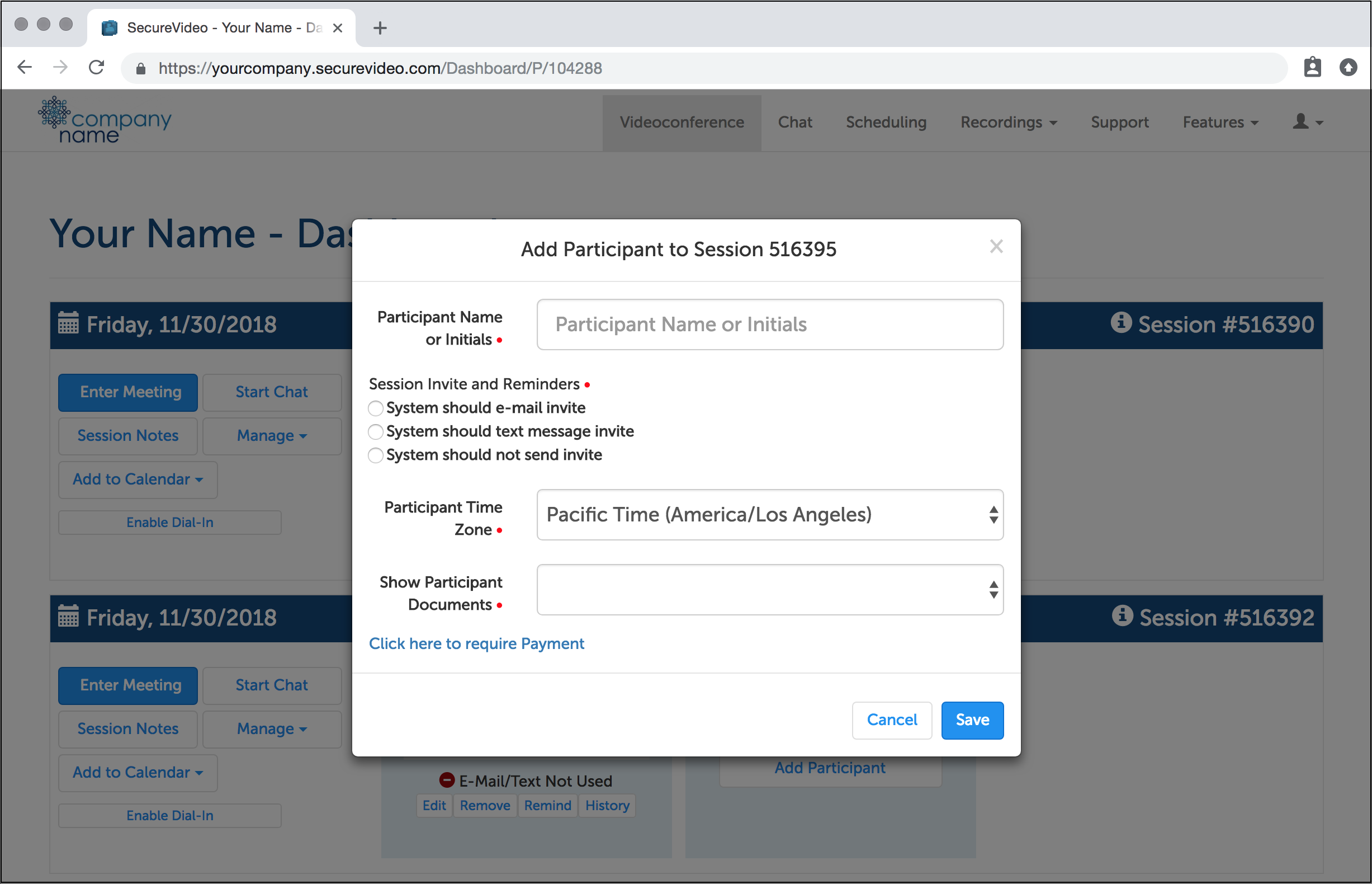 Scheduling and Launching Sessions